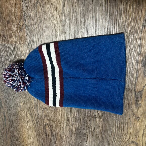 Colorado Avalanche Cuffed Pom Winter Beanie Hat - Like New - Picture 3 of 5